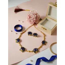 FIMBUL Gold-Plated Textured Jewellery Set-image-4