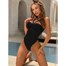 FIMBUL Net Halter Neck Baby Doll with High-Low-image-39