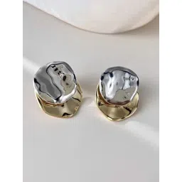 FIMBUL Rhodium-Plated Textured Contemporary Studs-image-28