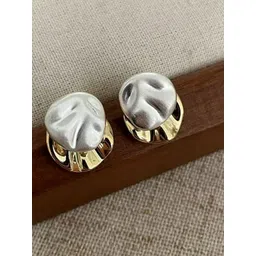 FIMBUL Rhodium-Plated Textured Contemporary Studs-image-30