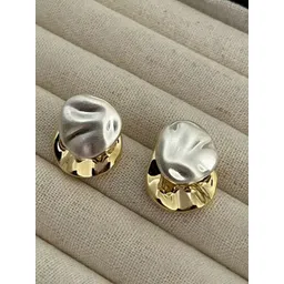 FIMBUL Rhodium-Plated Textured Contemporary Studs-image-31