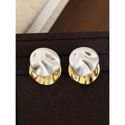 FIMBUL Rhodium-Plated Textured Contemporary Studs-image-33