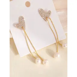 FIMBUL Women Western Gold-Plated Heart Shaped Drop Earrings-picture-37