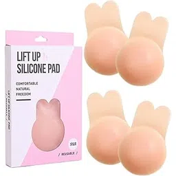 fims - fashion is my style Silicone Breast Lift-Up Nipple Covers for Women, Stick-On Bra Pasties, Invisible Adhesive Rabbit Ear Design Bust Pushup Pads-picture-45