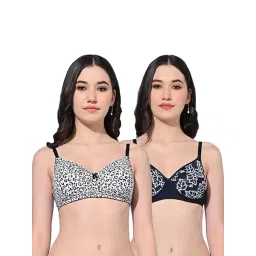 FIMS Black & Navy Printed Bras - Pack Of 2-picture-37