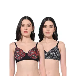 FIMS Black Printed Bras - Pack Of 2-picture-44