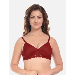 FIMS Blue & Pink Pack of 4 Cotton Solid Lightly Padded Bra image 4