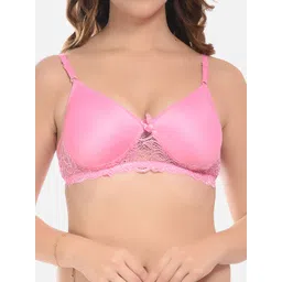 FIMS Blue & Pink Pack of 4 Cotton Solid Lightly Padded Bra image 3