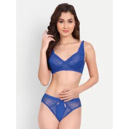 fims FIMS: Fashion is my Style Blue & Maroon Lace Work Lingerie Set - Pack Of 2 image 2