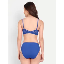 fims FIMS: Fashion is my Style Blue & Maroon Lace Work Lingerie Set - Pack Of 2 image 3