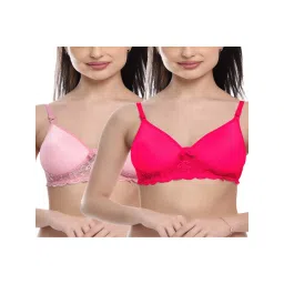fims FIMS: Fashion is my Style Pink Lace Work Everyday Bras - Pack Of 2 image 1