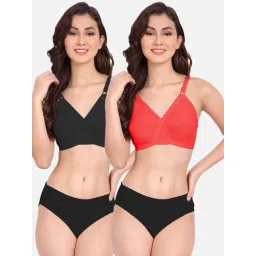 fims FIMS: Fashion is my Style Black & Red Cotton Lingerie Set - Pack Of 2-picture-28