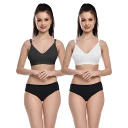fims FIMS: Fashion is my Style Black & White Cotton Lingerie Set - Pack Of 2-picture-29