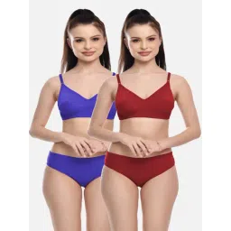 fims FIMS: Fashion is my Style Blue & Maroon Cotton Lingerie Set - Pack Of 2-picture-33