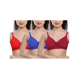 fims FIMS: Fashion is my Style Blue & Maroon Lace Work Everyday Bras - Pack Of 3-picture-16