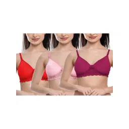 fims FIMS: Fashion is my Style Pink & Purple Lace Work Everyday Bras - Pack Of 3-picture-32