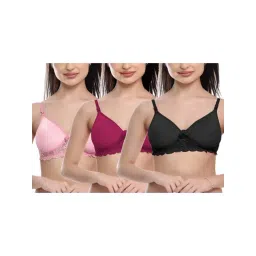 fims FIMS: Fashion is my Style Purple & Black Lace Work Everyday Bras - Pack Of 3-picture-15