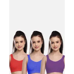 fims FIMS: Fashion is my Style Purple & Blue Sports Bras - Pack Of 3-picture-19