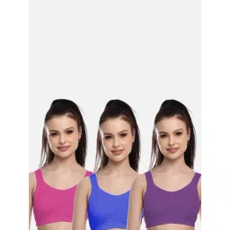 fims FIMS: Fashion is my Style Purple & Blue Sports Bras - Pack Of 3-picture-27