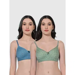 FIMS Green & Blue Printed Bras - Pack Of 2-picture-20