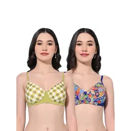 FIMS Green & Blue Printed Bras - Pack Of 2-picture-30
