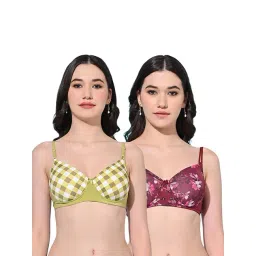 FIMS Green & Maroon Printed Bras - Pack Of 2-picture-16