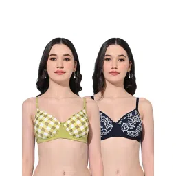 FIMS Green & Navy Printed Bras - Pack Of 2-picture-34