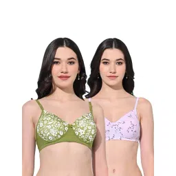 FIMS Green & Pink Printed Bras - Pack Of 2-picture-36