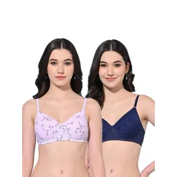 FIMS Lilac & Blue Printed Bras - Pack Of 2-picture-26