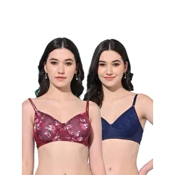 FIMS Maroon & Blue Printed Bras - Pack Of 2-picture-37