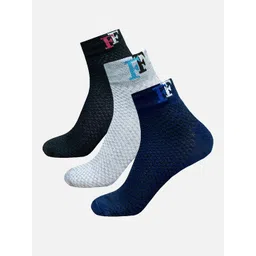 FIMS Men Pack Of 3 Striped Ankle-Length Socks-image-33
