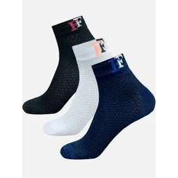 FIMS Men Pack Of 3 Striped Ankle-Length Socks-image-49