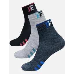 FIMS Men Pack Of 3 Striped Crew Ankle Length Socks-image-29