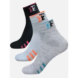FIMS Men Pack Of 3 Striped Crew Ankle Length Socks-image-32