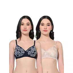 FIMS Navy & Beige Printed Bras - Pack Of 2-picture-20