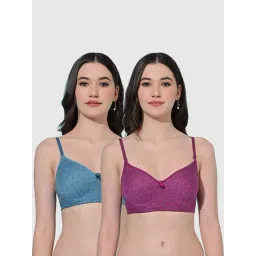 FIMS Purple & Blue Printed Bras - Pack Of 2-picture-21
