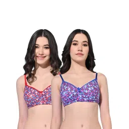 FIMS Red & Blue Printed Bras - Pack Of 2-picture-19