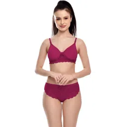 FIMS Violet Lace Work Bra Panty Set-picture-29