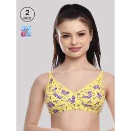 FIMS Women Bras Pack of 2 Blue & Yellow Bra-picture-25