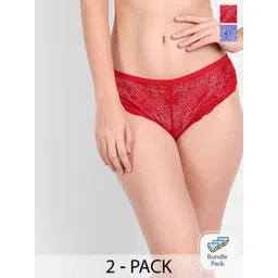 FIMS Women Pack Of 2 Floral Lace Bikini Briefs-picture-17