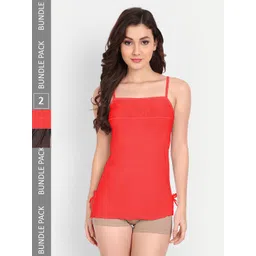 FIMS Women Pack of 2 Self Design Net Baby Doll-picture-37