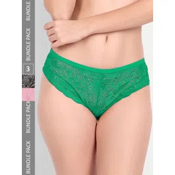 FIMS Women Pack Of 3 Cotton Self Design Bikini Briefs-picture-41