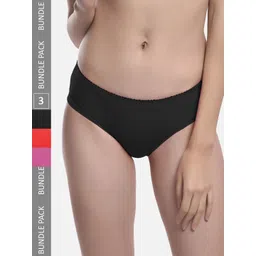 FIMS Women Pack Of 3 Mid Rise Seamless Hipster Briefs-picture-20