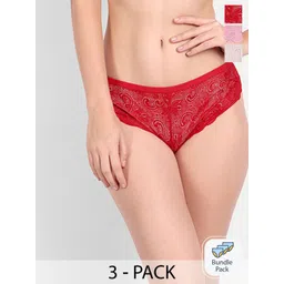 FIMS Women Pack Of 3 Self Design Bikini Briefs-picture-39