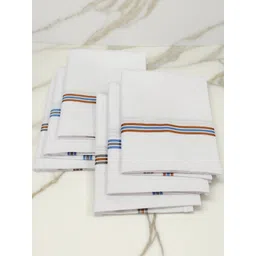 FIMS Men's Premium 100% Pure Cotton Handkerchief Combo Pack of 6 Multicolor ["White"] Handkerchief-image-13