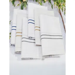 FIMS Men's Premium 100% Pure Cotton Handkerchief Hanky Combo Pack of 6 Multicolor ["White"] Handkerchief-image-15