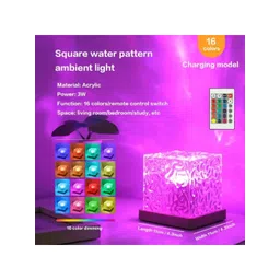 FINARO Pink Acrylic Contemporary Square Table Lamp-picture-56