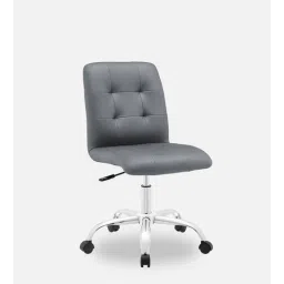 Ariel Leatherette Guest Chair in Grey Colour with Revolving Base-image-1