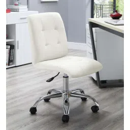 Ariel Leatherette Guest Chair in White Colour with Revolving Base-image-0
