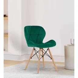 Eames Velvet Iconic Chair in Dark Green Colour-image-40
